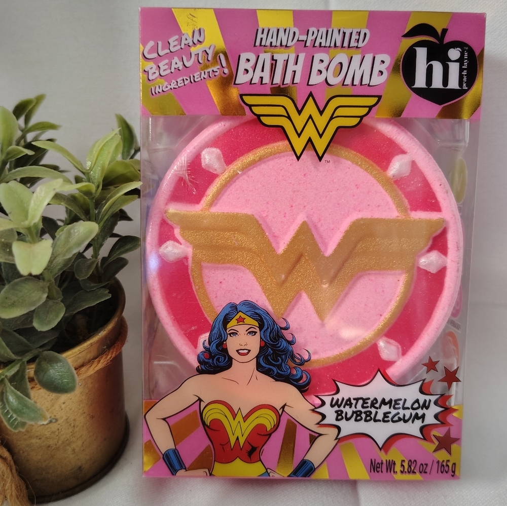✴️NWT Hand Painted Wonder Woman Bath Bomb by hi peach layne Watermelon Bubblegum